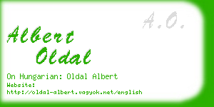 albert oldal business card